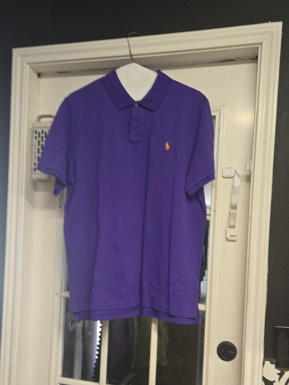 Ralph Lauren Purple Polo Shirt with Orange Pony